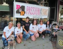 Passion 4 Paws volunteers (from left to right) Stephanie, Neville, Katie, Sage, Lauren, Heidi, Morgan, and Kaylee